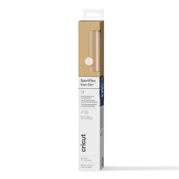 Cricut® Sportflex Iron-On™ Heat Transfer Vinyl Roll, 11.8 x 24, Gold