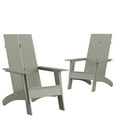 thumbnail image 2 of Emma + Oliver Set of 2 Gray Modern Dual Slat Back Indoor/Outdoor Adirondack Style Chairs, 2 of 11