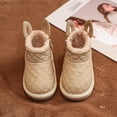 thumbnail image 7 of Miluxas Infant Baby Boys Girls Plush Winter Snow Boots Bowknot Ankle Side Zipper Soft Sole Boots Toddler Newborn Warm First Walker Crib Outdoor Shoes Khaki 1.5 Years, 7 of 7