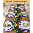 thumbnail image 4 of 13 Inch Round Placemats Set of 6, Purple White Moire Non Slip Heat Insulation PP Table Mats, Modern Abstract Art Elegant Washable Place Mats for Kitchen Dining Party Table Decor, 4 of 7