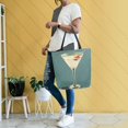 thumbnail image 4 of FORMRS Womens Canvas Tote Bag with Zipper Inner Pocket Shoulder Handbag, Beige Martini, 4 of 7