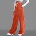 thumbnail image 5 of TrendOFT Womens Wide Leg Sweatpants Baggy Straight Leg Open Bottom Joggers Pants Workout High Waisted Yoga Pants With Pockets Orange M, 5 of 7