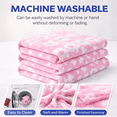 thumbnail image 4 of weVSwe 1 Pack 3 Puppy Blankets Super Soft Warm Sleep Mat Pink Cute Print Fluffy Fleece Pet Flannel Throw Dog Blankets for Small Dogs Cats 23"*15", 4 of 8