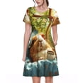 thumbnail image 1 of Disketp Lazy Home Style Guinea Pig para Vestido de Manga Corta para Mujeres, Vestidos de Verano para Mujeres, Casual y Holgado para la Playa, 1 of 6