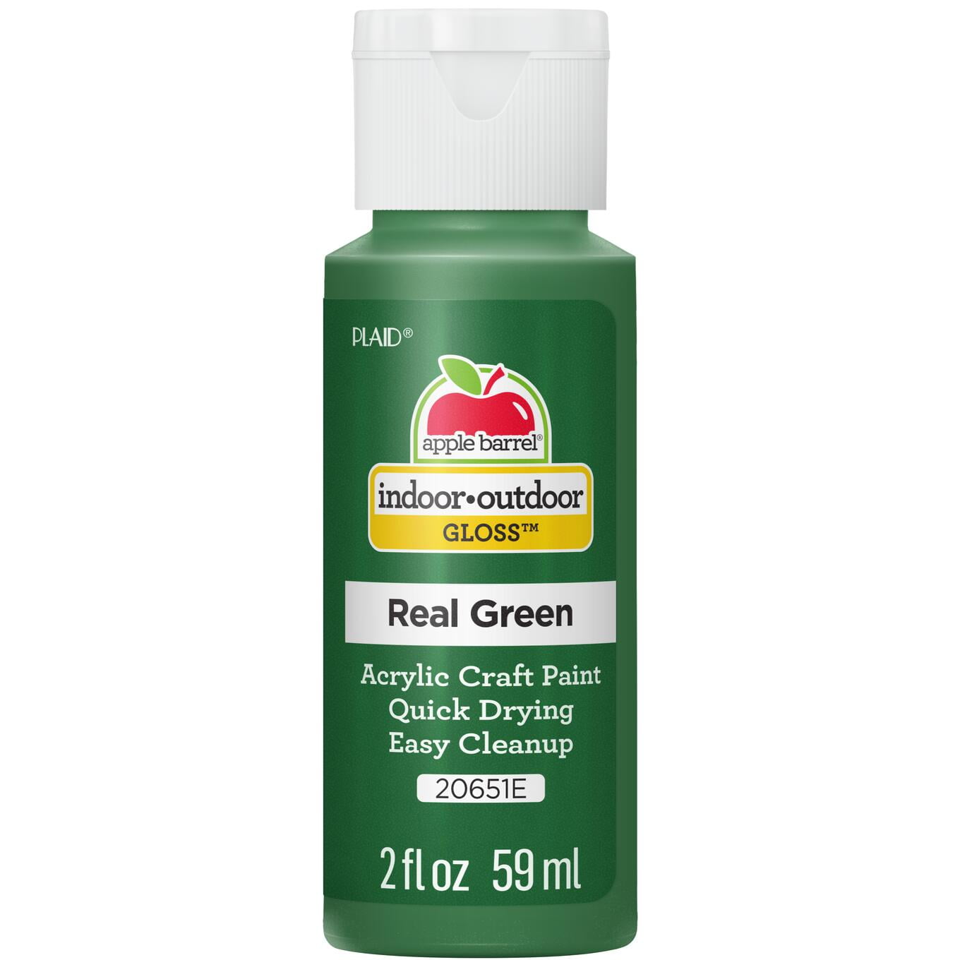 (3 pack) Apple Barrel Acrylic Craft Paint, Gloss Finish, Real Green, 2 fl oz