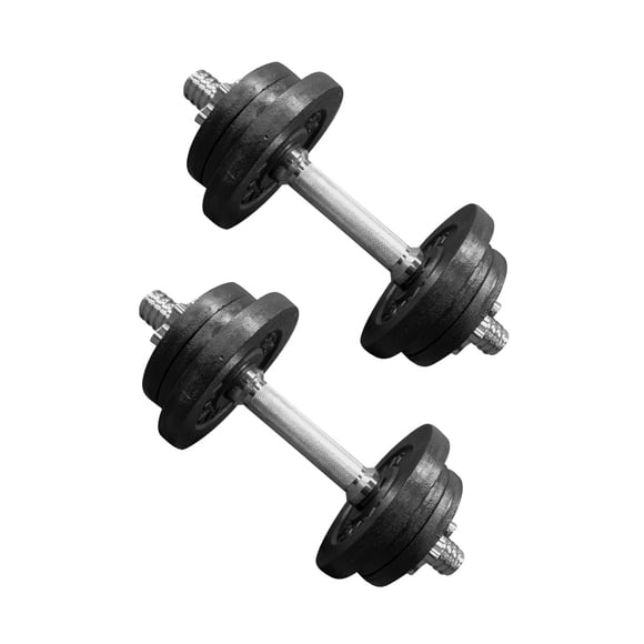 Set de Mancuernas ajustables Tayga 50 Lb color negro
