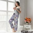 thumbnail image 4 of Uemuo Lavender Flowers Pattern Women's Wide Leg Palazzo Lounge Pants with Pockets Light Weight Loose Comfy Casual Pajama Pants-Small, 4 of 9