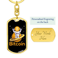 thumbnail image 3 of Bitcoin Peace Astronaut Crypto Stainless Steel or 18k Gold Premium Swivel Dog Tag Keychain, 3 of 16