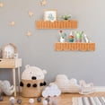 thumbnail image 6 of 2 Set Nursery Book Shelves Scalloped Plastic Artificial Rattan Classroom Wall Shelf 15.8 Inch Wall Mounted Floating Bookshelve, Hanging Boho Wicker Woven Shelf for Bedroom Farmhouse Decor (2, Brown), 6 of 6