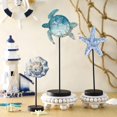 thumbnail image 2 of Decoración de madera con forma de concha de estrella de mar con forma de tortuga costera de Maitys, 3 unidades, 2 of 6