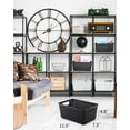 thumbnail image 2 of Set of 6 Plastic Storage Baskets Pantry Organization and Storage Containers Organizer Bins Small Baskets for Shelves Drawers Desktop Closet Playroom Classroom Office, Black, 2 of 7