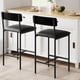 thumbnail image 1 of Set of 2 bar stools - pu forrado counter height bar stools con footrest y back para kitchen island, apartment, o counter bar - easy to assemble - negra, 1 of 6
