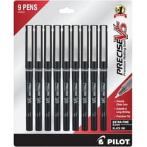 Pilot Precise V5 Stick Liquid Ink Rolling Ball Stick Pens, Extra Fine Point (0.5Mm) Black Ink, 9-Pack