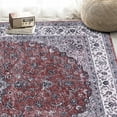 thumbnail image 6 of Assile Persian Vintage Boho Are Rug Non-Slip Low Pile Machine Washable Waterproof Carpet Living Room Home Decor, Red, 3' x 5', 6 of 7