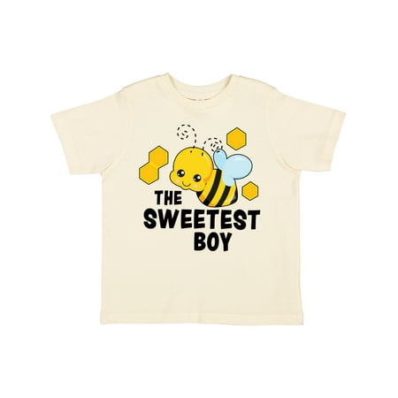 

Inktastic The Sweetest Boy with Bee and Honey Combs Gift Toddler Boy or Toddler Girl T-Shirt