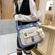 thumbnail image 2 of gran capacidad bolsa de lona mujer mensajero harajuku escolar mujer solo hombro doble mochila, 2 of 4