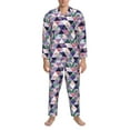 thumbnail image 3 of Lsque Plaid Flamingo Pattern Long Sleeve Pajama Set for Men - Soft 2-Piece Sleepwear and Loungewear Set with Pockets, Comfy Nightwear-Small, 3 of 7