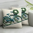 thumbnail image 2 of Blue Bicycle with Linen Throw Waist Pillow Case Decorative Cushion Cover Winter Outdoor Decor Pillows for Sofa Couch Pillowcases, 2 of 6
