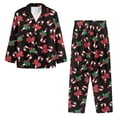 thumbnail image 3 of Kuiaobaty Candy Cane Print Women Pajamas Set Button Down Sleepwear Christmas Long Sleeve Nightwear with Long Pants Xmas Soft Pjs Set with Pockets, 4XL, 3 of 7