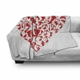 thumbnail image 3 of High Heels Soft Flannel Fleece Throw Blanket, Heart with Scarlet High Heel Shoe Silhouettes Love Woman Illustration, Cozy Plush for Indoor and Outdoor Use, 50" x 70", Scarlet and White, by Ambesonne, 3 of 6
