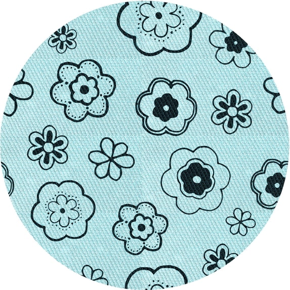 Ahgly Company Machine Washable Indoor Round Transitional Seafoam Green Area Rugs, 8' Round