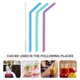 thumbnail image 2 of LHX 4 Pcs Smoothie Straw Straws Disposable Plastic Beverage Tube Anti-wrinkle Travel, 2 of 6