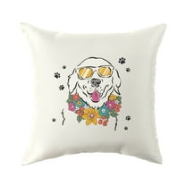 Mainstays 16 in x 16 in Floral Dog Outdoor Pillow, Multi-color