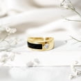 thumbnail image 4 of Rosec Jewels Promise Band Ring with Certified Moissanite and Black Enamel - 0.25 CT, 18K Yellow Gold, US 12.50, 4 of 9