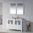 thumbnail image 5 of Blossom 48" Double Sink Vanity | Glossy White | Solid Wood | Ceramic Top | Freestanding Bathroom Cabinet, 5 of 7