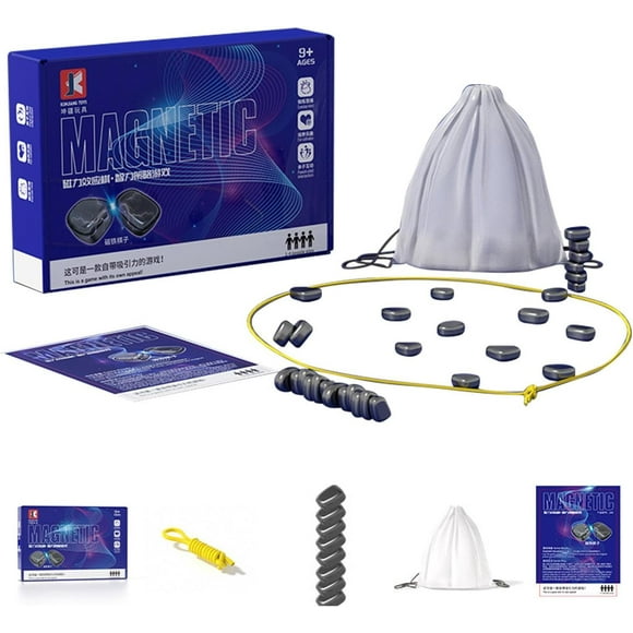 GHSDFBB Jeu d'Échecs avec Aimant de Table : Jeu de Plateau à Effet Magnétique, Jeu d'Échecs, Jeu de Plateau avec Pierre Magnétique, Jeu Éducatif de Dames, Plateau Magnétique avec Pierre Portable, Fournitures