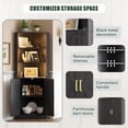 thumbnail image 5 of VKCC 68.1" Farmhouse Corner Cabinet with LED & Charging Station, Storage Cabinet for Living Room Bathroom, Black, 5 of 8