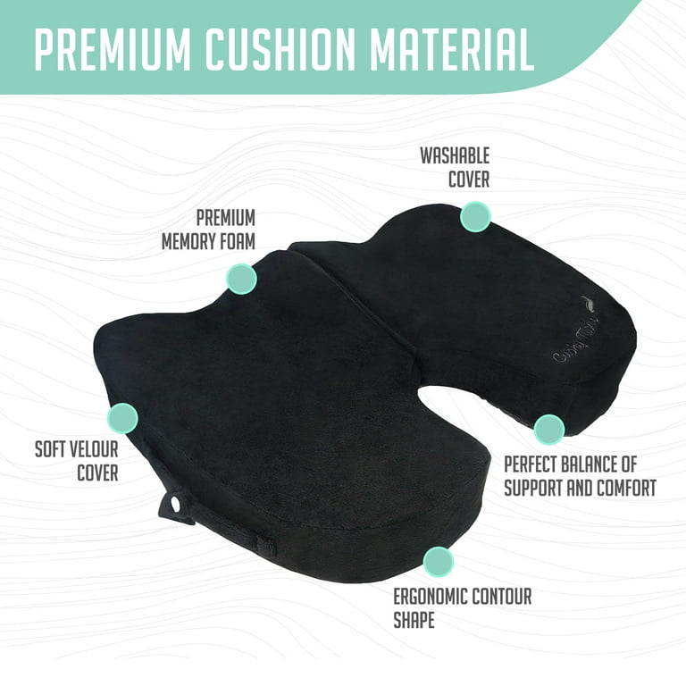 Premium Soft Hip Support Pillow, Office Seat Cushion Washable Ergonomic,  Car Cushions for Sciatica for Hip,Tailbone,Coccyx,Sciatica,A-Gray