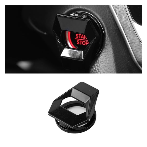 Kaleduo Car Engine Start/Stop Button Cover, Zinc Alloy Universal Push Button Protector, Anti-Scratch Ignition Switch Trim for Cars & SUVs, Black