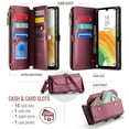 thumbnail image 3 of CaseMe Leather for Samsung Galaxy A33 5G Case Wallet【RFID Blocking】with 10-Card Holder Zipper Bills Slot, Soft PU Leather Magnetic Shoulder Wrist Strap for Samsung Galaxy A33 5G Wallet Case Women, 3 of 11