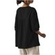 thumbnail image 4 of Mujeres 3/4 Manga Verano Tops Color Sólido Cuello Redondo Botón Cordón Blusa Casual para Diario, 4 of 6