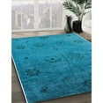 thumbnail image 2 of Ahgly Company Indoor Rectangle Mid-Century Modern Deep SkyBlue Oriental Area Rugs, Swatch Sample, 2 of 6
