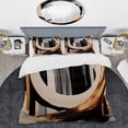 thumbnail image 2 of Designart "Art Deco with a Golden Touch I" Abstract Bedding Covert Set - Modern Black Transitional Bed Set With 1 Sham, 2 of 6
