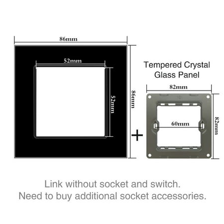 

EU/FR Switch Base Modul Black Touch Switch Socket Modul Square Box DIYBase Modul