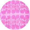 thumbnail image 1 of Ahgly Company Indoor Round Abstract Pink Modern Area Rugs, 4' Round, 1 of 4