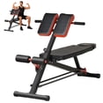 thumbnail image 1 of Adjustable Weight Bench - Roman Chair, Multi-Function Exercise Bench for Home Gym - Black & Red Steel Frame, Incline/Decline, Strength Training & Core Workouts - 25.3" x 57.5", 1 of 7