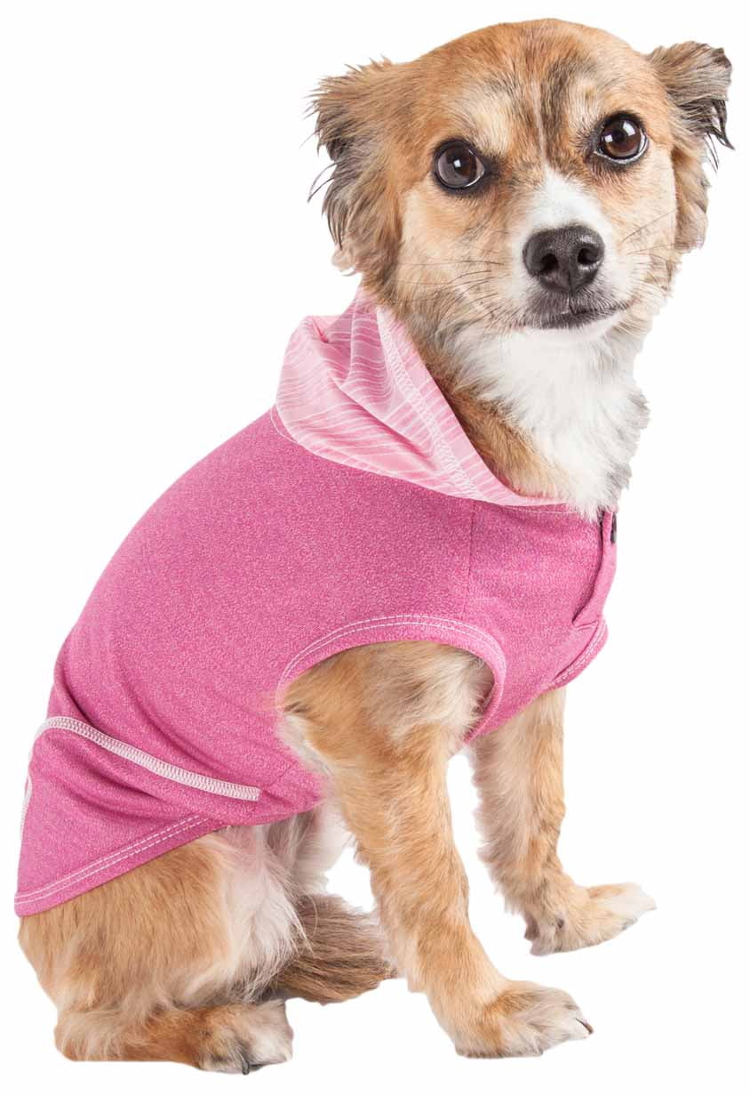 Pet Life ® Active 'Pull-Rover' 4-Way Stretch Sleeveless Fitness Yoga Dog T-Shirt Hoodie