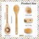 thumbnail image 2 of Juego de 6 cucharas de madera con diseño de girasol, vajilla de cocina con diseño de sol, feliz día, de bambú natural, para cocinar, espátulas ranuradas talladas y quemadas., 2 of 9