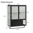 thumbnail image 3 of Bathroom Wall Cabinet,23.6'' W Glass Doors Modern Two-door Wall Cabinet with Open Shelf and Towel Rack for Bathroom,Black, 3 of 7