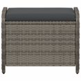 thumbnail image 2 of vidaXL Garden Stool with Cushion Grey 58x46x46 cm Poly Rattan, 2 of 5