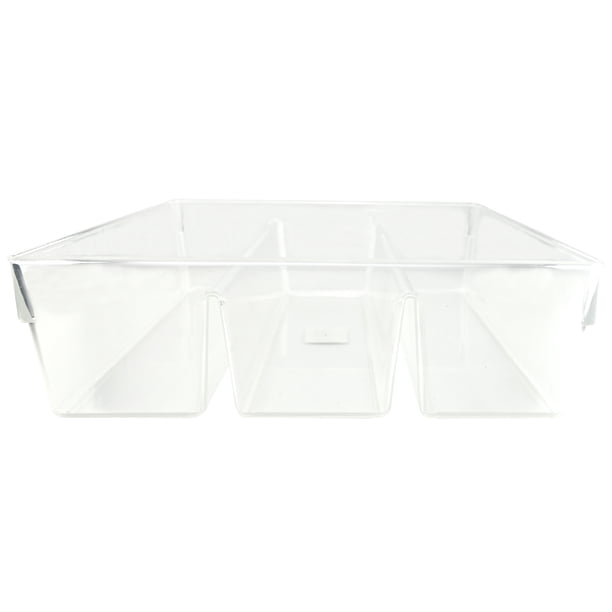Mainstays Plastic 3 Compartment Organizer for Drawer MultiUse, Clear 1