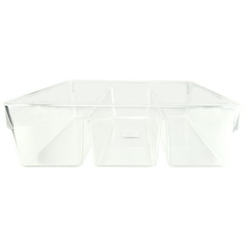 Mainstays Plastic 3 Compartment Organizer for Drawer Multi-Use, Clear 1 Count