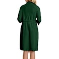 thumbnail image 3 of Women'S Robes,Women's Pajama Dress Shirt 3/4 Sleeve Housecoats Full Loungewear Long Nightgown with Pockets,Dark Green,XXL, 3 of 6
