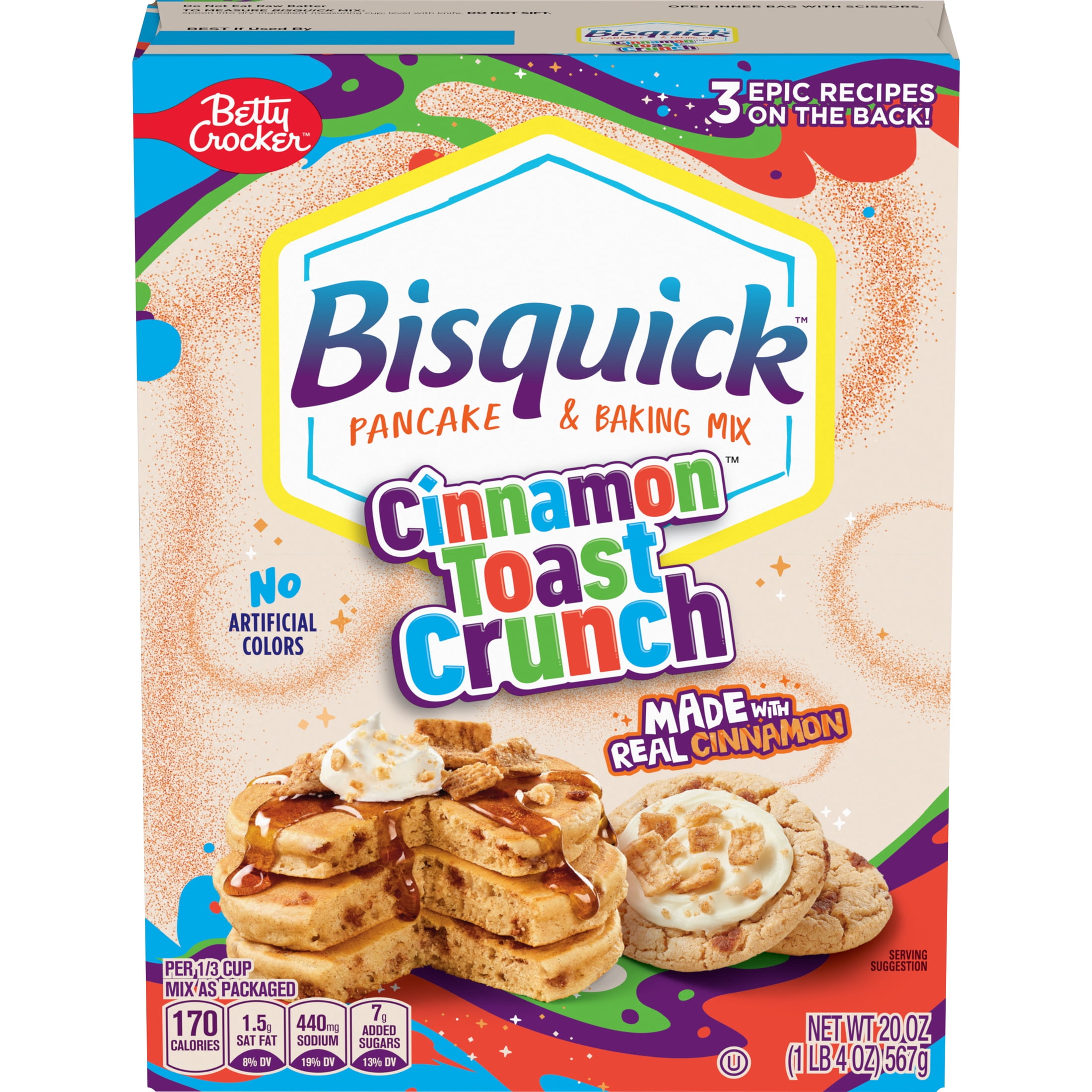 Betty Crocker Bisquick Pancake and Baking Mix, Cinnamon Toast Crunch, 20 oz