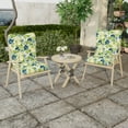 thumbnail image 4 of Jordan Manufacturing 38" x 21" Rebecca Asparagus Green Floral Rectangular Outdoor Wrought Iron Chair Cushion with Ties and Hanger Loop, 4 of 12
