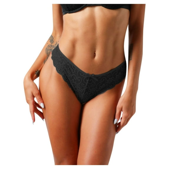 zuwimk Womens Underwear,Women Seamless Thongs Panties Cotton Breathable Stretch T-back Briefs Underwear Z01-Black,M